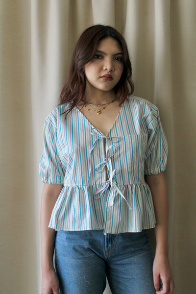 Reworked tie up shirt