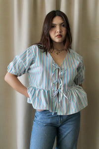 Reworked tie up shirt