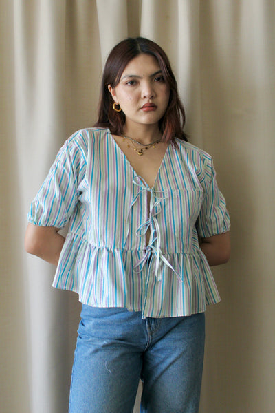 Reworked tie up shirt