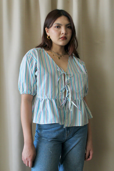 Reworked tie up shirt