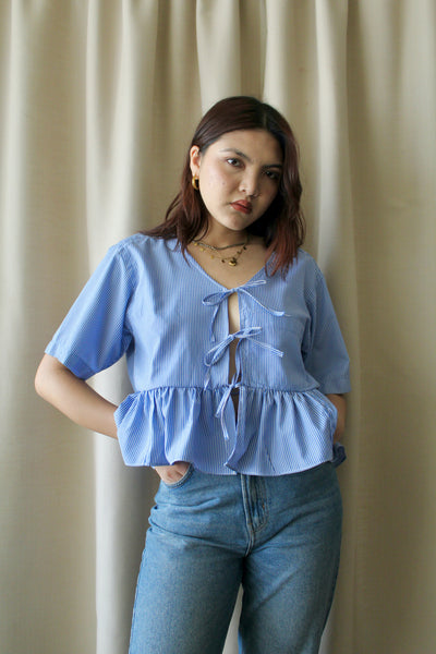 Reworked tie up shirt