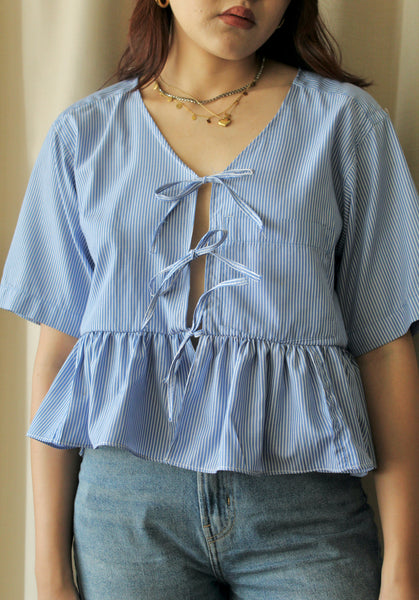 Reworked tie up shirt