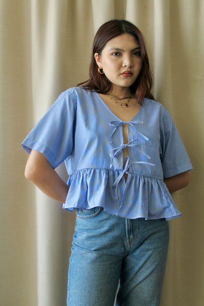 Reworked tie up shirt