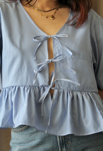 Reworked tie up shirt