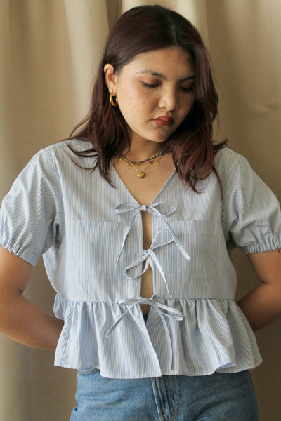 Reworked tie up shirt